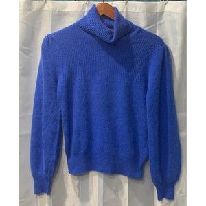 Pickett&Smith Lambs Wool/Angora Women's M Long Sleeve Blue Cozy Sweater